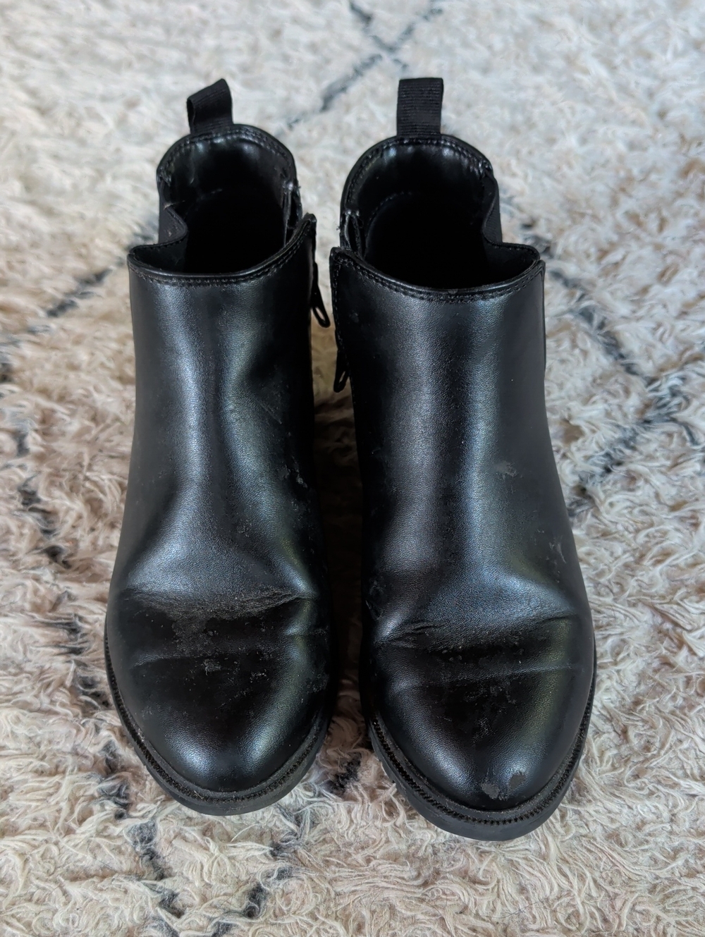 Cat & Jack Black Faux Leather Ankle Booties